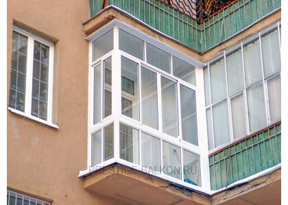 Французское остекление балкона алюминиевыми окнами от пола до потолка в Люберцах