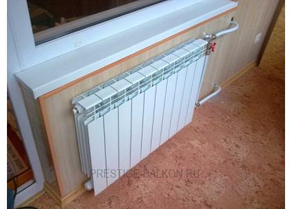 Теплое остекление балкона пластиковыми окнами и установкой масляного обогревателя в Люберцах