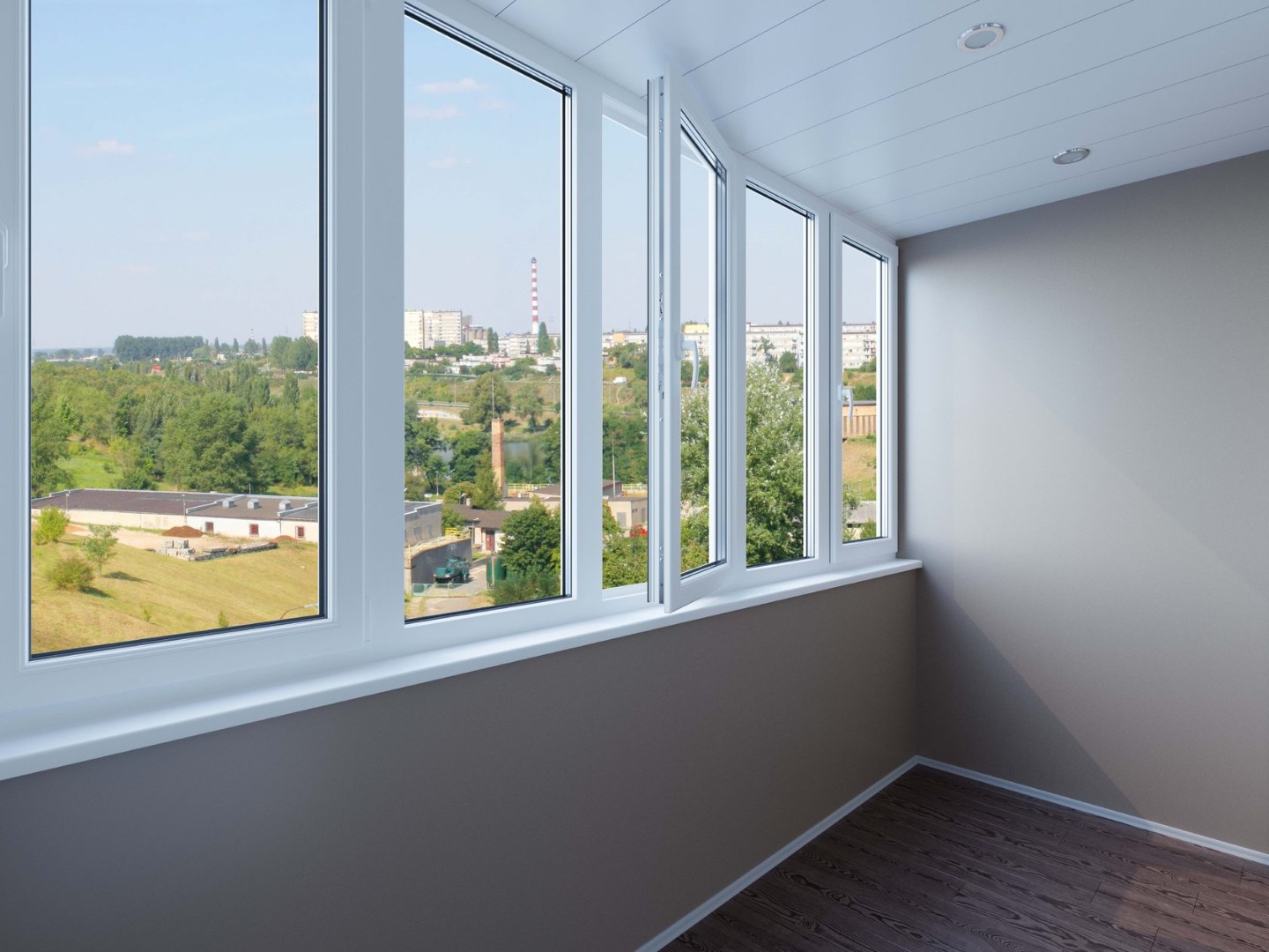 Тёплое остекление балконов пластиком и отделкой гипсокартоном в Люберцах