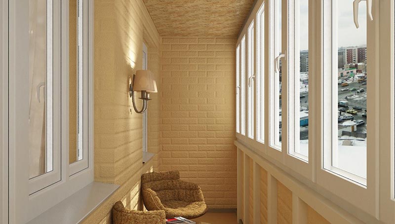 Теплое остекление с утеплением и отделкой декоративным кирпичом в Люберцах