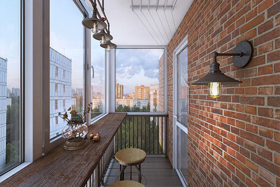 Настенное освещение лоджии в Люберцах