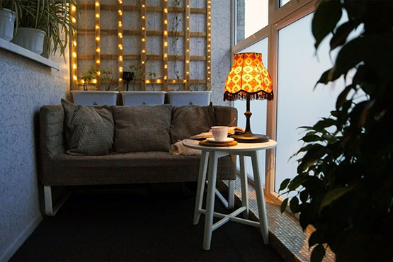 Настольное освещение лоджии в Люберцах